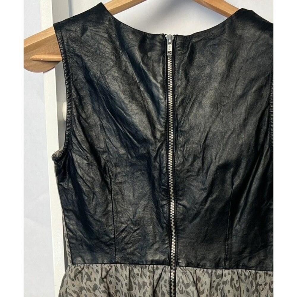 Charley 5.0 V-Neck Mini Dress Juniors XS Sleeveless Vegan Leather Upper Back - Picture 9 of 16